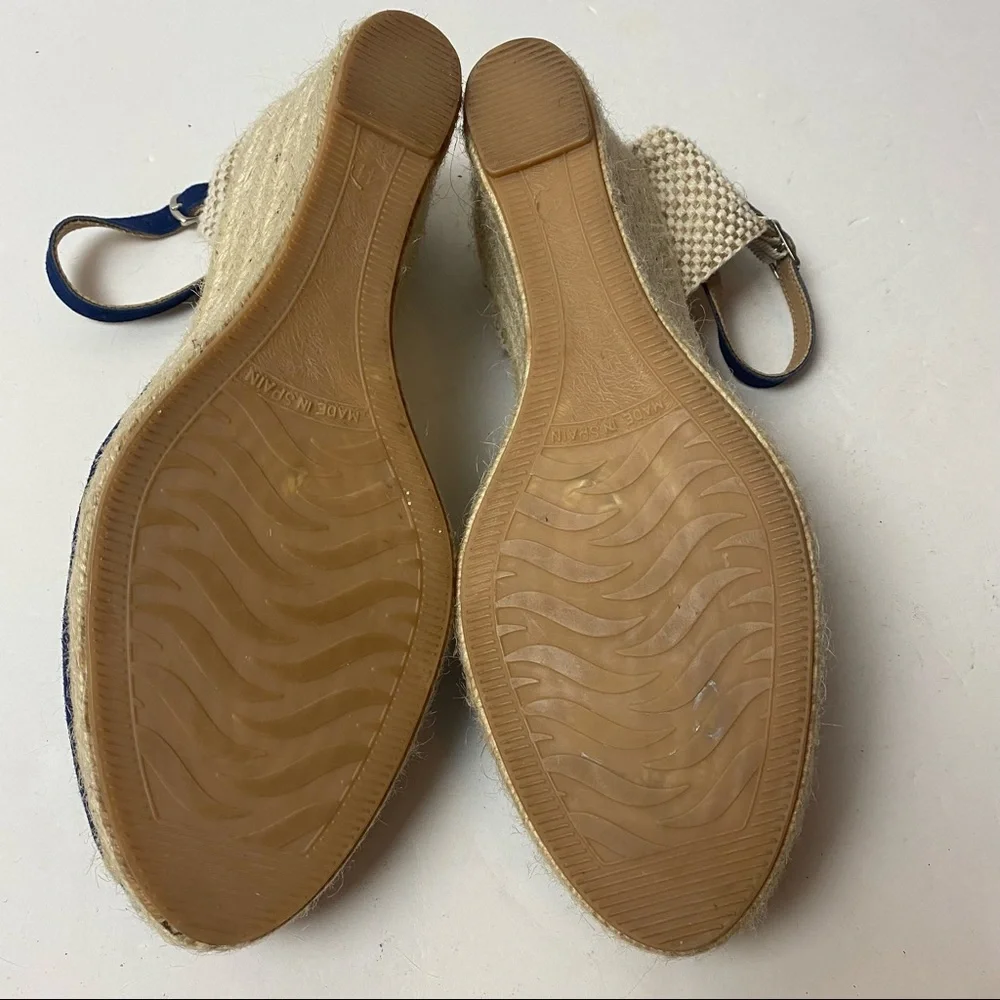 Paseart Espadrilles Sandals Navy Blue Strappy Sandals Suede Size 9.5 41 Spain